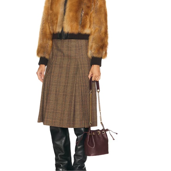 Saint Laurent Cassandre Mini Quilted Leather Bucket Shoulder Bag in Burgundy NWT - Picture 2 of 12